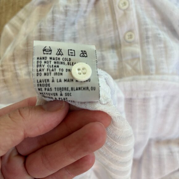 Billabong White Hooded Henley Tunic Top Small Lightweight Textured - Picture 2 of 6